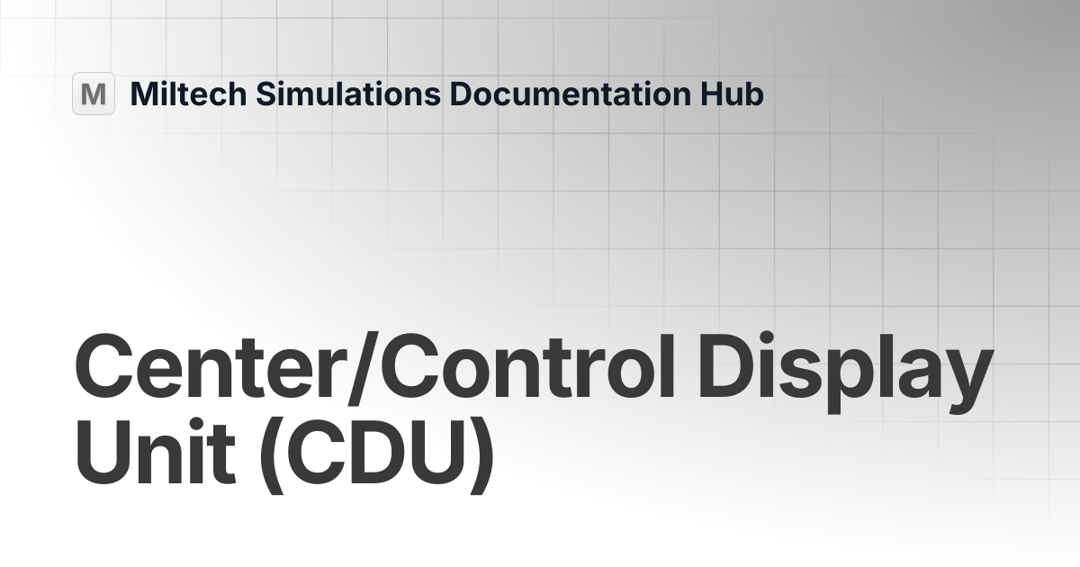 Center/Control Display Unit (CDU) | Miltech Simulations MV-22B ...